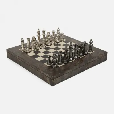 Windsor Ash Gray Chess Board 16"L x 16"W x 2"H