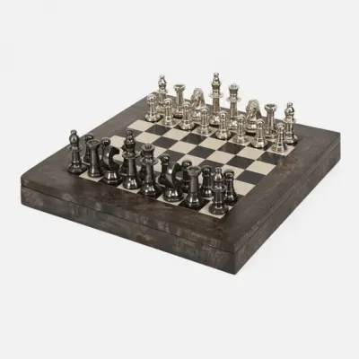 Windsor Ash Gray Chess Board 16"L x 16"W x 2"H