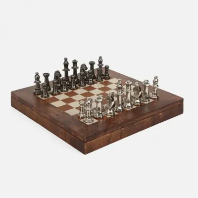 Windsor Dark Honey Chess Game Set Mappa Burl