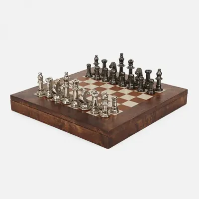 Windsor Dark Honey Chess Game Set Mappa Burl