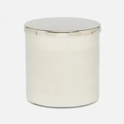 Hagen Shiny Nickel Canister Round Textured Stainless Steel