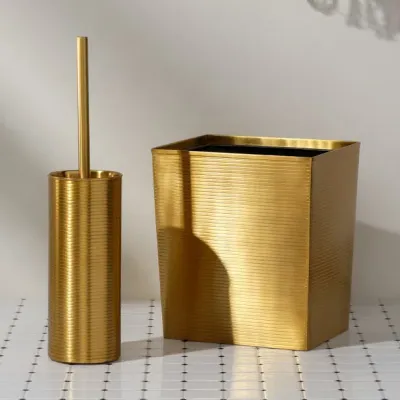 Adelaide Matte Gold Toilet Brush Holder Round Brass