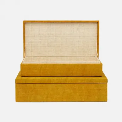 Zamora Mustard Box 13"L x 6.5"W x 2.5"H, 14.5"L x 8.5"W x 3.5"H Set of 2