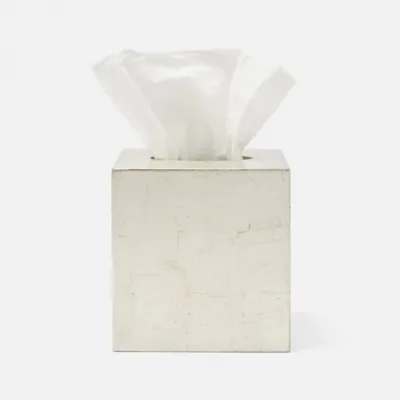 Davos Champagne Gold Tissue Box Square Straight Silver Leaf