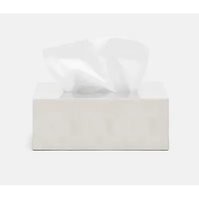 Arles White Tissue Box Rectangular: 10"L x 5.5"W x 4"H