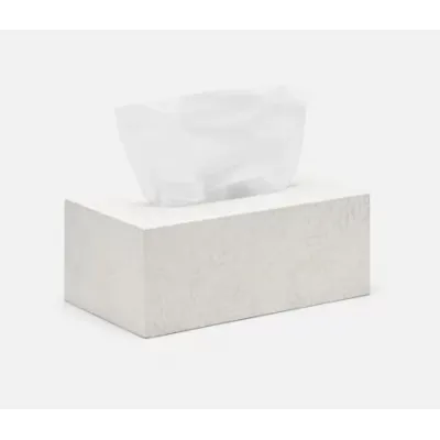 Callas White Tissue Box Rectangular: 10"L x 5.5"W x 4"H