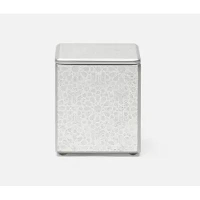 Caro Silver Medallion Bath Canister 4"L x 4"W x 5"H