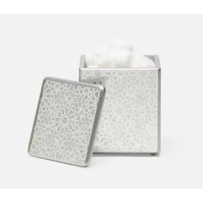 Caro Silver Medallion Bath Canister 4"L x 4"W x 5"H