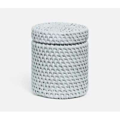 Dalton Light Gray Bath Canister 3.5"D x 4.5"H