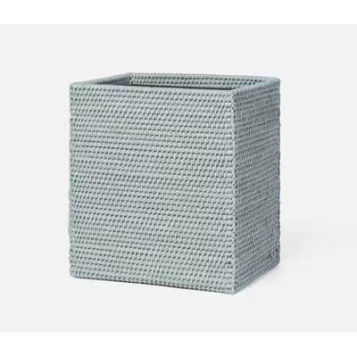 Dalton Light Gray Wastebasket Rectangular Tapered Rattan