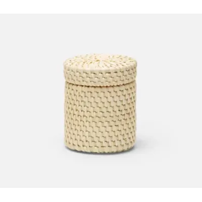 Dalton Cream Canister Round Rattan