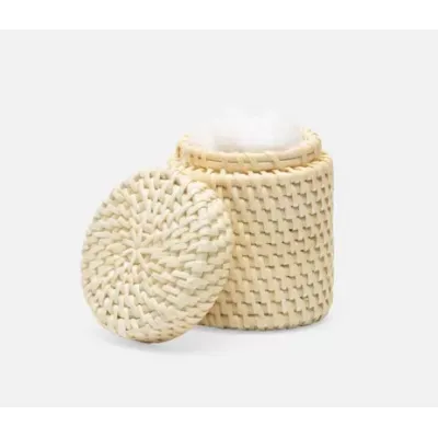 Dalton Cream Canister Round Rattan