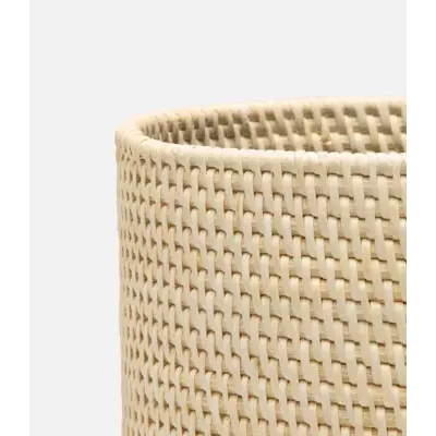 Dalton Cream Wastebasket Round Rattan