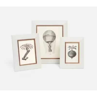 Dorchester Blanc Picture Frames Realistic Faux Shagreen