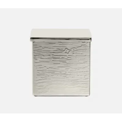 Elgin Shiny Nickel Canister Square Straight Wavy Etched Stainless Steel