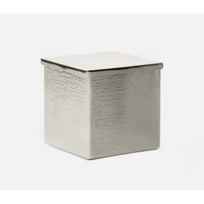 Elgin Shiny Nickel Canister Square Straight Wavy Etched Stainless Steel