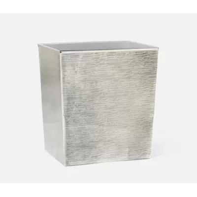 Elgin Shiny Nickel Wastebasket Rectangular: 10"L x 8"W x 11"H
