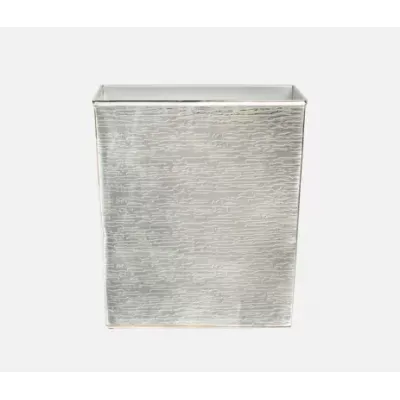 Elgin Shiny Nickel Wastebasket Rectangular: 10"L x 8"W x 11"H