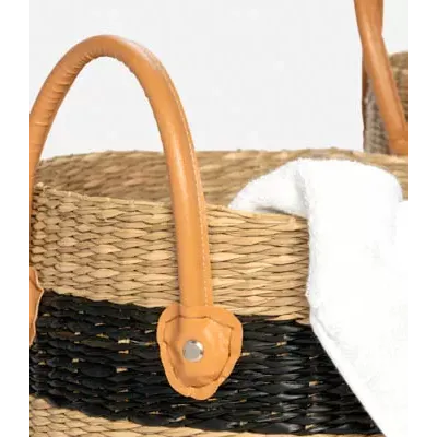 Hudson Black/Natural Baskets Seagrass S/3