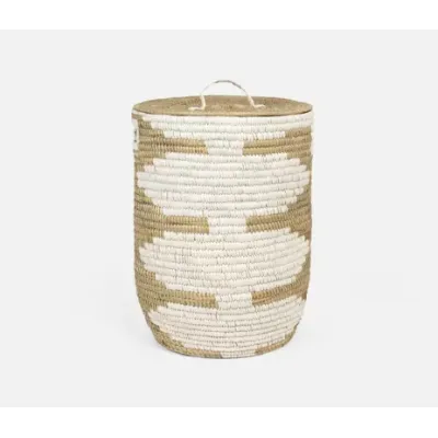 Jelsa Natural/White Hamper 16.5"D x 22.5"H