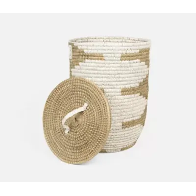 Jelsa Natural/White Hamper 16.5"D x 22.5"H