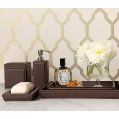 Rothwell Dark Brown Marine Leather Bath Accessories