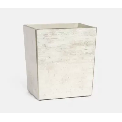 Nora Metallic Frost Wastebasket Rectangular Tapered Painted Glass