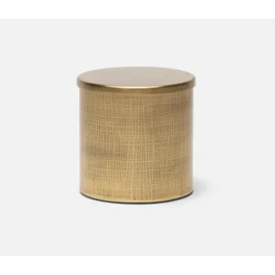 Remy Antique Brass Canister Round Textured Stainless Steel