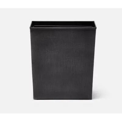 Remy Antique Dark Nickel Wastebasket Rectangular Tapered Textured Stainless Steel