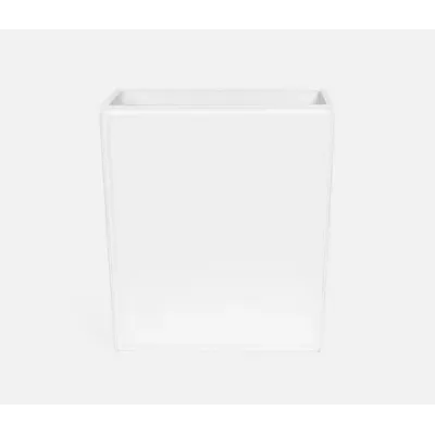 Rothwell Bright White Wastebasket Rectangular: 10"L x 8"W x 11"H