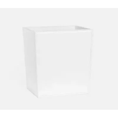 Rothwell Bright White Wastebasket Rectangular: 10"L x 8"W x 11"H