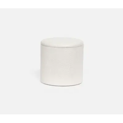 Tenby Blanc Bath Canister Large: 4.5"D x 4.5"H