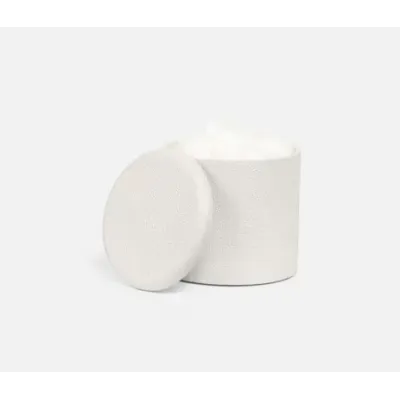Tenby Blanc Bath Canister Large: 4.5"D x 4.5"H