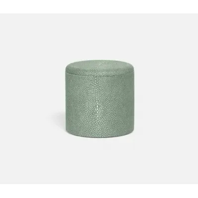 Tenby Sage Canister Round Realistic Faux Shagreen