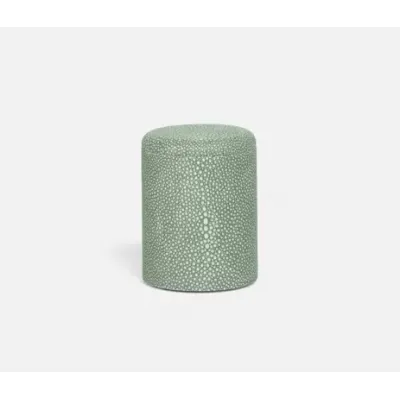 Tenby Sage Narrow Canister Round Realistic Faux Shagreen