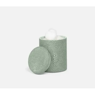 Tenby Sage Narrow Canister Round Realistic Faux Shagreen