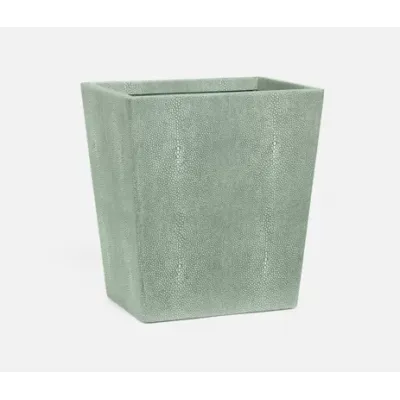 Tenby Sage Wastebasket Rectangular Tapered Realistic Faux Shagreen