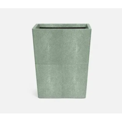 Tenby Sage Wastebasket Square Tapered Realistic Faux Shagreen