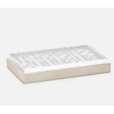 Treviso Warm Silver Domino Box Oversized: 12.5"L x 7"W x 2"H