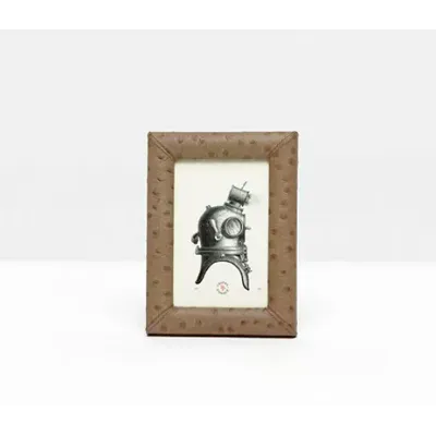 Witney Oat Brown Ostrich Full-Grain Leather Picture Frames