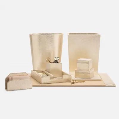 Viana Gold Foil Canisters Small: 4"L x 4"W x 3"H, Large: 5"L x 5"W x 2.5"H Set of 2