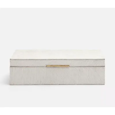 Berset Natural White Jewelry Box Large Hair-On Hide