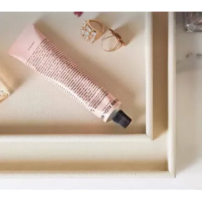 Dannes White Faux Belgian Linen Bath Accessories