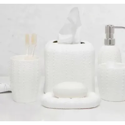 Hilo White Porcelain Sea Urchin Bath Accessories