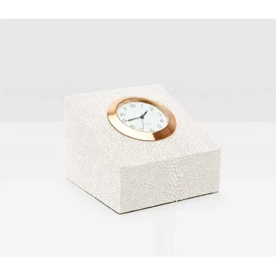 Marle Snow Square Clock Realistic Faux Shagreen