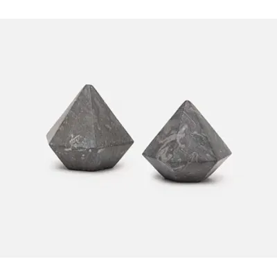 Kempsey Black Doff Objects Marble Two, Set Of 2