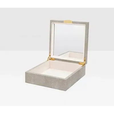 Lucerne Sand Jewelry Box Square Realistic Faux Shagreen