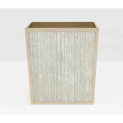 Waterford Gray Strips Wastebasket Rectangular: 10"L x 8.5"W x 11"H