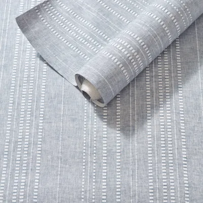 Mia Stripe Pewter Blue Wallpaper - Roll