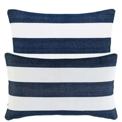 Catamaran Stripe Navy/White Indoor/Outdoor Decorative Pillows